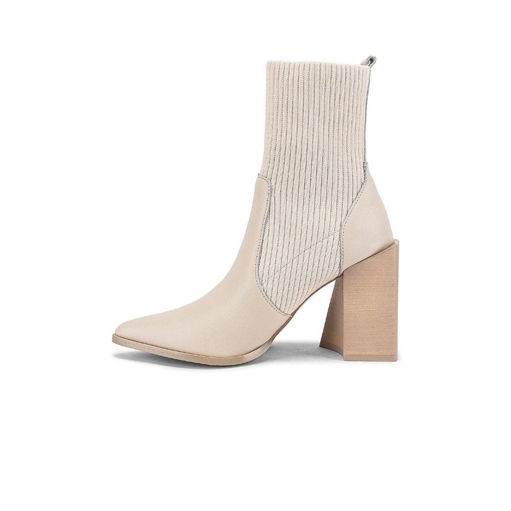 Steve Madden Tackle Sock Bootie In Bone Leather S… - image 3